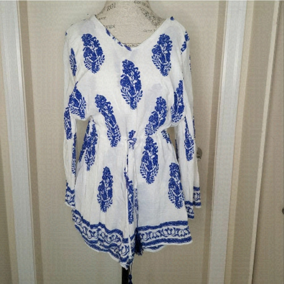 Greek Romper Onesie Swim Coverup - Picture 1 of 7